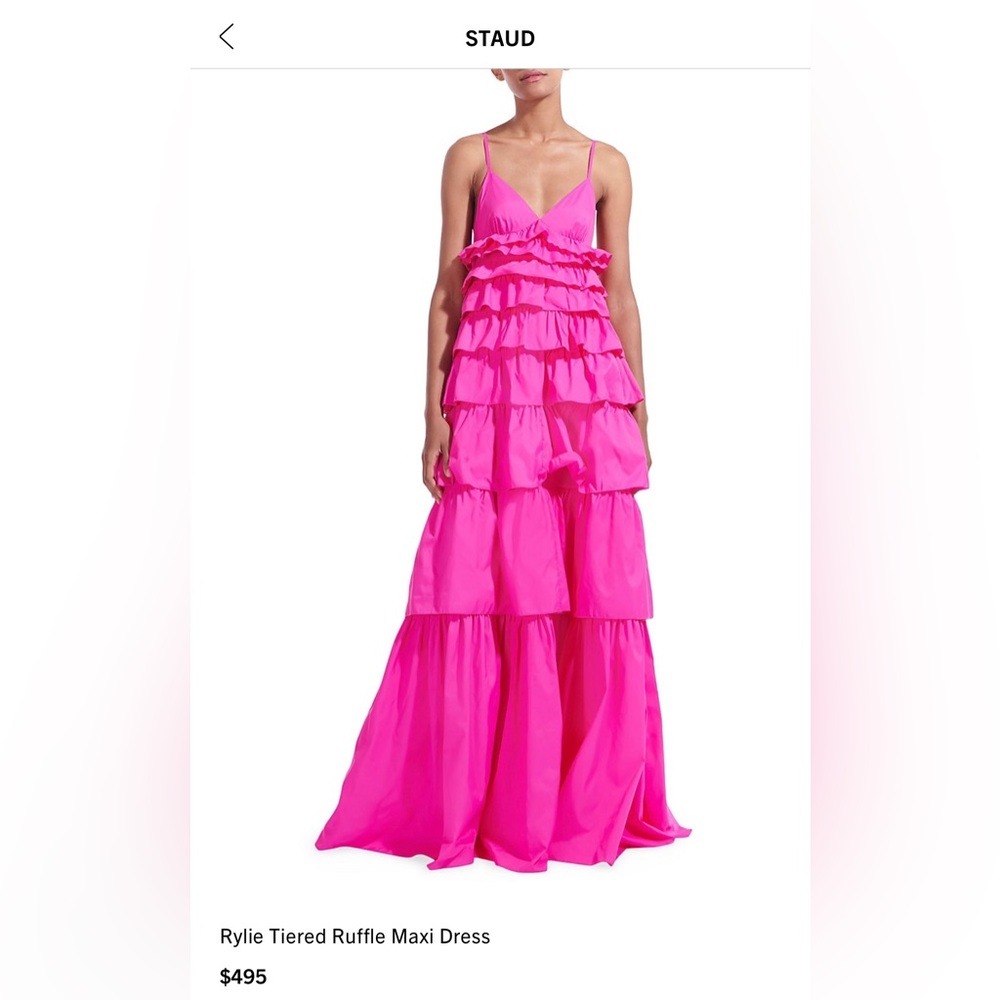 NWT STAUD Rylie Tiered Ruffle Maxi Dress